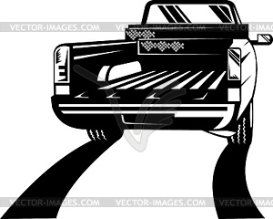 Pickup Truck Rear Retro - stock vector clipart