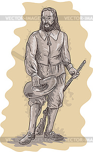 Pilgrim постоянного проведения мушкет винтовки - векторизованное изображение клипарта