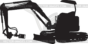 Construction digger mechanical excavator - vector clip art