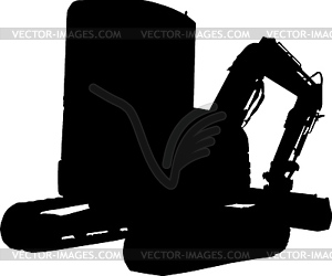 Construction digger mechanical excavator - vector clip art