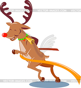 Reindeer running - vector clipart