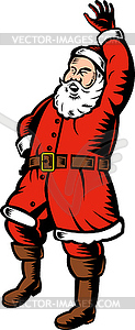 Father Christmas Santa Claus waving hello standing - vector clipart
