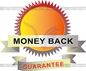 Seal with scroll money back guarantee - vector clipart