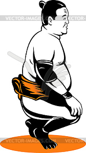 Japanese sumo wrestler - vector clipart