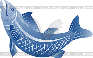 Trout fish jumping - vector image