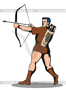 Archer Shooting Arrow - vector image