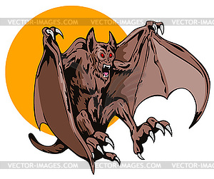 Bat Monster Retro - vector image