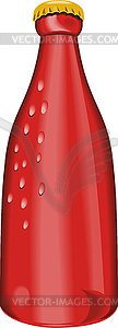 Beer Bottle Red Retro - vector clip art