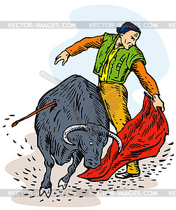 Bullfighter Matador Bullfighting - vector clip art