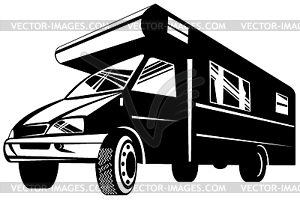 Camper Van Motor Home Retro - vector image