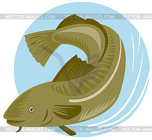 Atlantic Codfish Retro - vector image