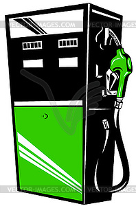 Fuel Pump Station Retro - vector image