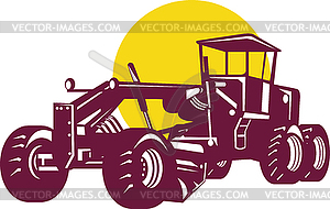 Vintage Road Grader Retro - vector image