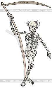 Grim Reaper Skeleton Standing - vector image