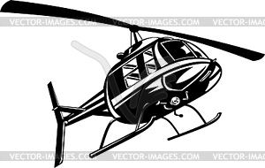 Ретро Вертолет Chopper - векторная иллюстрация
