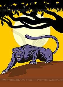 Jaguar Prowling - royalty-free vector image