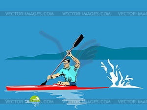 Kayak Paddler - vector image