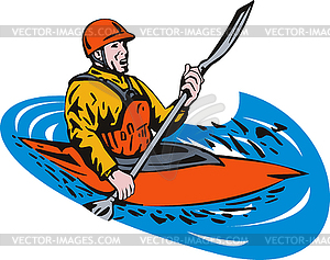 Kayak Paddler - vector image