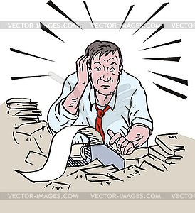 Accountant Businessman Worried Look - vector image