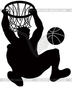 Basketball Player Dunking Ball - vector clipart