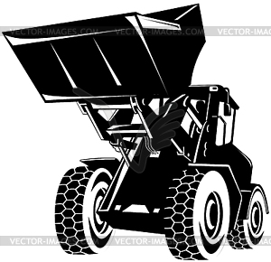 Front End Loader Digger Excavator Retro - vector image