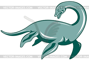 Loch Ness Monster Retro - vector clipart