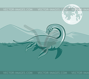 Loch Ness Monster Retro - vector image