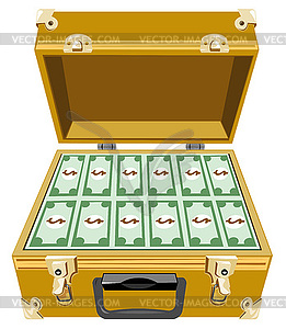 Money in Briefcase - vector image