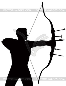 Archer Shooting Arrow - vector image