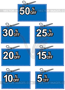 Scissors Cutting Coupon Per Cent Sign - vector clipart