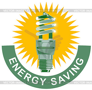 Energy Saving Label Lightbulb - vector clip art