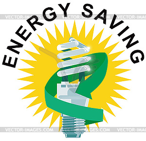 Energy Saving Label Lightbulb - vector image