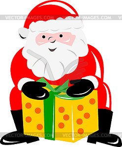 Santa Claus with Gift - vector image