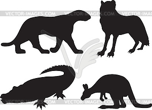 Wildlife Silhouettes - vector image