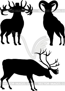 Elk Silhouettes - vector clipart