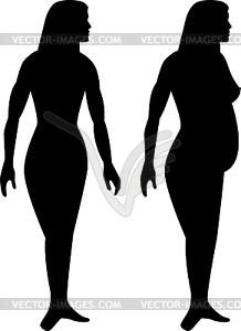 Female Stick Drawing Silhouette - vector clipart