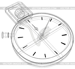 Stopwatch Wireframe - vector image
