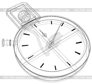 Секундомер Черно-белые - векторный клипарт / векторное изображение