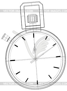 Stopwatch Wireframe - vector EPS clipart