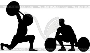 Weightlifters Silhouette - vector image