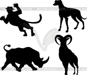 Wildlife Silhouettes - vector image