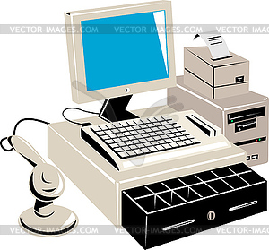 Computer Cash Register - vector image