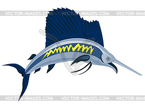 Sailfish Fish Jumping Retro - vector clip art