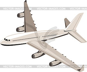 Commercial jet plane airliner flying - vector clipart