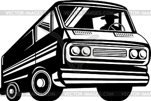 Closed Delivery Van Retro - vector image