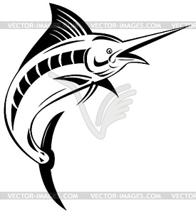 Blue marlin jumping - vector image