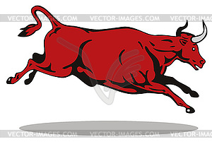 Raging bull charging attacking - vector clip art