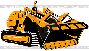 Mechanical digger tractor - vector clip art