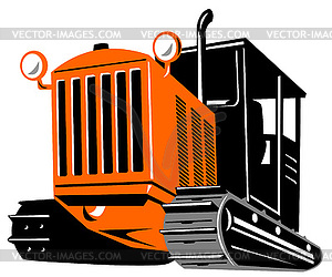 Vintage farm tractor - vector image