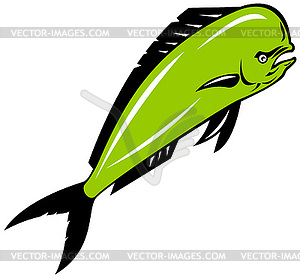 Dorado dolphin fish mahi-mahi jumping - vector clipart / vector image